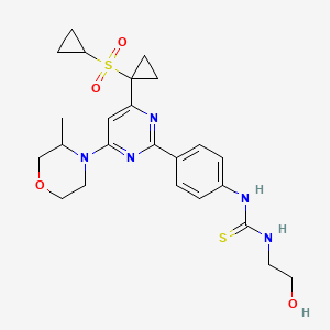 1-[4-[4-(1-Cyclopropylsulfonylcyclopropyl)-6-(3-methylmorpholin-4-yl)pyrimidin-2-yl]phenyl]-3-(2-hydroxyethyl)thiourea