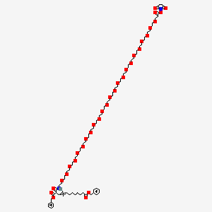 Dibenzyl 2-[2-[2-[2-[2-[2-[2-[2-[2-[2-[2-[2-[2-[2-[2-[2-[2-[2-[2-[2-[2-[2-[2-[2-[2-[3-(2,5-dioxopyrrolidin-1-yl)oxy-3-oxopropoxy]ethoxy]ethoxy]ethoxy]ethoxy]ethoxy]ethoxy]ethoxy]ethoxy]ethoxy]ethoxy]ethoxy]ethoxy]ethoxy]ethoxy]ethoxy]ethoxy]ethoxy]ethoxy]ethoxy]ethoxy]ethoxy]ethoxy]ethoxy]ethylcarbamoyl]tridec-4-enedioate