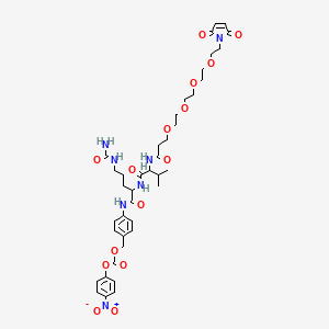 {4-[(2S)-5-(carbamoylamino)-2-[(2S)-2-[1-(2,5-dioxo-2,5-dihydro-1H-pyrrol-1-yl)-3,6,9,12-tetraoxapentadecan-15-amido]-3-methylbutanamido]pentanamido]phenyl}methyl 4-nitrophenyl carbonate