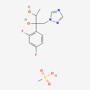 molecular formula C13H17F2N3O5S B13395397 2-(2,4-Difluorophenyl)-1-(1,2,4-triazol-1-yl)butane-2,3-diol;methanesulfonic acid 