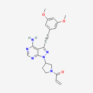 molecular formula C22H22N6O3 B13395406 1-[3-[4-Amino-3-[2-(3,5-dimethoxyphenyl)ethynyl]pyrazolo[3,4-d]pyrimidin-1-yl]pyrrolidin-1-yl]prop-2-en-1-one 