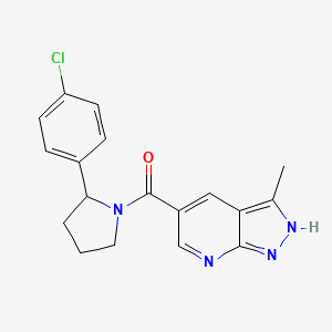 molecular formula C18H17ClN4O B13395446 [2-(4-chlorophenyl)pyrrolidin-1-yl]-(3-methyl-2H-pyrazolo[3,4-b]pyridin-5-yl)methanone 