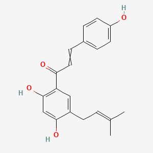 molecular formula C20H20O4 B13395461 1-[2,4-Dihydroxy-5-(3-methylbut-2-enyl)phenyl]-3-(4-hydroxyphenyl)prop-2-en-1-one 