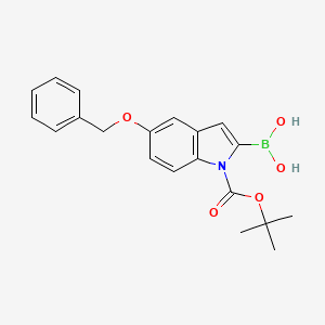 molecular formula C20H22BNO5 B1339547 5-苄氧基-1-Boc-吲哚-2-硼酸 CAS No. 850568-62-6