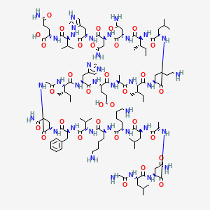 (2S)-5-amino-2-[[(2S)-2-[[(2S)-2-[[(2S)-4-amino-2-[[(2S)-4-amino-2-[[(2S,3S)-2-[[(2S)-2-[[(2S)-6-amino-2-[[(2S,3S)-2-[[(2S)-2-[[(2S)-2-[[(2S)-2-[[(2S,3S)-2-[[2-[[(2S)-5-amino-2-[[(2S)-2-[[(2S)-2-[[(2S)-6-amino-2-[[(2S)-6-amino-2-[[(2S)-2-[[(2S)-2-[[(2S)-4-amino-2-[[(2S)-2-[(2-aminoacetyl)amino]-4-methylpentanoyl]amino]-4-oxobutanoyl]amino]propanoyl]amino]-4-methylpentanoyl]amino]hexanoyl]amino]hexanoyl]amino]-3-methylbutanoyl]amino]-3-phenylpropanoyl]amino]-5-oxopentanoyl]amino]acetyl]amino]-3-methylpentanoyl]amino]-3-(1H-imidazol-4-yl)propanoyl]amino]-4-carboxybutanoyl]amino]propanoyl]amino]-3-methylpentanoyl]amino]hexanoyl]amino]-4-methylpentanoyl]amino]-3-methylpentanoyl]amino]-4-oxobutanoyl]amino]-4-oxobutanoyl]amino]-3-(1H-imidazol-4-yl)propanoyl]amino]-3-methylbutanoyl]amino]-5-oxopentanoic acid