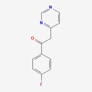 molecular formula C12H9FN2O B1339570 1-(4-氟苯基)-2-(嘧啶-4-基)乙酮 CAS No. 36827-98-2