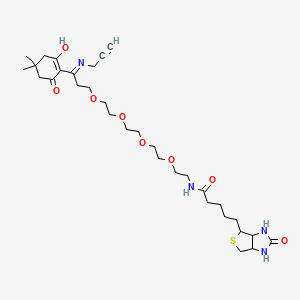 N-[2-[2-[2-[2-[3-(2-hydroxy-4,4-dimethyl-6-oxocyclohexen-1-yl)-3-prop-2-ynyliminopropoxy]ethoxy]ethoxy]ethoxy]ethyl]-5-(2-oxo-1,3,3a,4,6,6a-hexahydrothieno[3,4-d]imidazol-4-yl)pentanamide