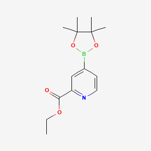 molecular formula C14H20BNO4 B1339592 4-(4,4,5,5-四甲基-1,3,2-二氧杂硼烷-2-基)吡啶酸乙酯 CAS No. 741709-56-8