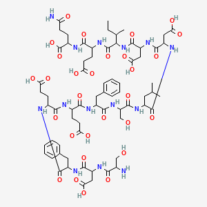 molecular formula C68H96N14O29 B13395990 H-DL-Ser-DL-Asp-DL-Phe-DL-Glu-DL-Glu-DL-Phe-DL-Ser-DL-Leu-DL-Asp-DL-Asp-DL-xiIle-DL-Glu-DL-Gln-OH 