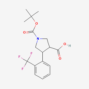 1-[(2-Methylpropan-2-yl)oxycarbonyl]-4-[2-(trifluoromethyl)phenyl]pyrrolidine-3-carboxylic acid