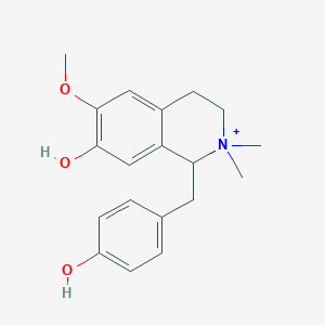 1-[(4-hydroxyphenyl)methyl]-6-methoxy-2,2-dimethyl-3,4-dihydro-1H-isoquinolin-2-ium-7-ol