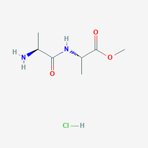 molecular formula C7H15ClN2O3 B1339726 (S)-2-((S)-2-氨基丙酰胺基)丙酸甲酯盐酸盐 CAS No. 41036-19-5