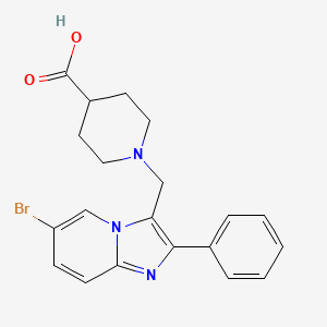 1-(6-Bromo-2-phenylimidazo[1,2-a]pyridin-3-ylmethyl)piperidine-4-carboxylic acid