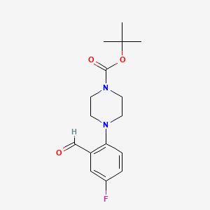 molecular formula C16H21FN2O3 B1339831 Tert-butyl 4-(4-fluoro-2-formylphenyl)piperazine-1-carboxylate CAS No. 697305-53-6