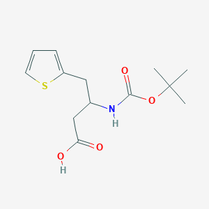 molecular formula C13H19NO4S B13398383 (3R)-3-{[(tert-butoxy)carbonyl]amino}-4-(thiophen-2-yl)butanoic acid 