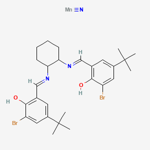 molecular formula C28H36Br2MnN3O2 B13398434 azanylidynemanganese;(6Z)-2-bromo-6-[[[(1R,2R)-2-[[(Z)-(5-bromo-3-tert-butyl-6-oxocyclohexa-2,4-dien-1-ylidene)methyl]amino]cyclohexyl]amino]methylidene]-4-tert-butylcyclohexa-2,4-dien-1-one 