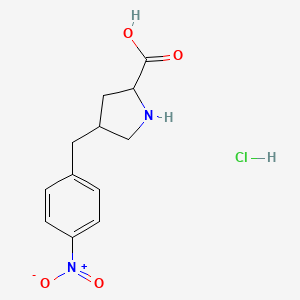 molecular formula C12H15ClN2O4 B13398450 4-[(4-Nitrophenyl)methyl]pyrrolidine-2-carboxylic acid;hydrochloride 