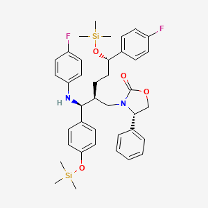 (4S)-3-[(2S,5S)-2-[(S)-(4-fluoroanilino)-(4-trimethylsilyloxyphenyl)methyl]-5-(4-fluorophenyl)-5-trimethylsilyloxypentyl]-4-phenyl-1,3-oxazolidin-2-one