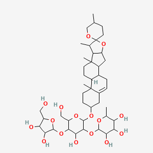 2-[5-[3,4-Dihydroxy-5-(hydroxymethyl)oxolan-2-yl]oxy-4-hydroxy-6-(hydroxymethyl)-2-(5',7,9,13-tetramethylspiro[5-oxapentacyclo[10.8.0.02,9.04,8.013,18]icos-18-ene-6,2'-oxane]-16-yl)oxyoxan-3-yl]oxy-6-methyloxane-3,4,5-triol