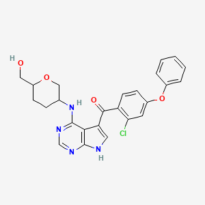 (2-chloro-4-phenoxyphenyl)-[4-[[6-(hydroxymethyl)oxan-3-yl]amino]-7H-pyrrolo[2,3-d]pyrimidin-5-yl]methanone