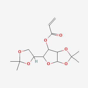 molecular formula C15H22O7 B13398638 [5-(2,2-Dimethyl-1,3-dioxolan-4-yl)-2,2-dimethyl-3a,5,6,6a-tetrahydrofuro[2,3-d][1,3]dioxol-6-yl] prop-2-enoate 