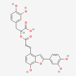 (2R)-3-(3,4-Dihydroxyphenyl)-2-({(2E)-3-[2-(3,4-dihydroxyphenyl)-7-hydroxy-1-benzofuran-4-yl]-2-propenoyl}oxy)propanoic acid