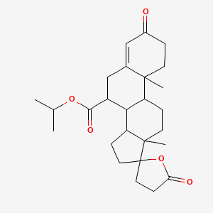 Propan-2-yl 10,13-dimethyl-3,5'-dioxo-1,2,3,6,7,8,9,10,11,12,13,14,15,16-tetradecahydrospiro[cyclopenta[a]phenanthrene-17,2'-oxolane]-7-carboxylate