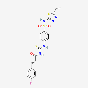 N-[[4-[(5-ethyl-1,3,4-thiadiazol-2-yl)sulfamoyl]phenyl]carbamothioyl]-3-(4-fluorophenyl)prop-2-enamide