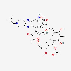 [(7S,9Z,11S,12R,13S,14R,15R,16R,17S,18S,19Z,21Z)-2,15,17,32-tetrahydroxy-11-methoxy-3,7,12,14,16,18,22-heptamethyl-1'-(2-methylpropyl)-6,23-dioxospiro[8,33-dioxa-24,27,29-triazapentacyclo[23.6.1.14,7.05,31.026,30]tritriaconta-1(32),2,4,9,19,21,24,26,30-nonaene-28,4'-piperidine]-13-yl] acetate