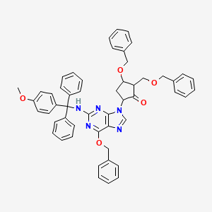 (2R,3S,5S)-3-(Benzyloxy)-5-(6-(benzyloxy)-2-(((4-methoxyphenyl)diphenylmethyl)-amino)-9H-purin-9-yl)-2-((benzyloxy)methyl)cyclopentanone