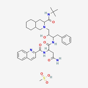 N-[4-[3-(tert-butylcarbamoyl)-3,4,4a,5,6,7,8,8a-octahydro-1H-isoquinolin-2-yl]-3-hydroxy-1-phenylbutan-2-yl]-2-(quinoline-2-carbonylamino)butanediamide;methanesulfonic acid