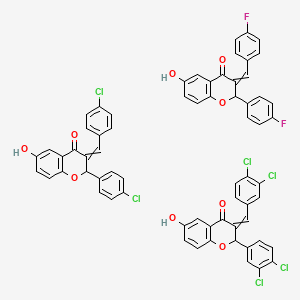 2-(4-chlorophenyl)-3-[(4-chlorophenyl)methylidene]-6-hydroxychromen-4-one;2-(3,4-dichlorophenyl)-3-[(3,4-dichlorophenyl)methylidene]-6-hydroxychromen-4-one;2-(4-fluorophenyl)-3-[(4-fluorophenyl)methylidene]-6-hydroxychromen-4-one