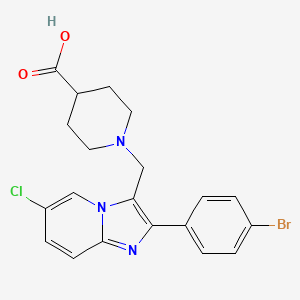 1-[2-(4-Bromophenyl)-6-chloroimidazo[1,2-a]pyridin-3-ylmethyl]piperidine-4-carboxylic acid