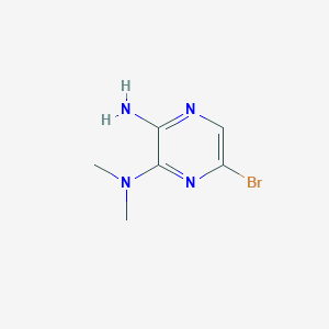molecular formula C6H9BrN4 B1339907 2-氨基-5-溴-3-(二甲氨基)吡嗪 CAS No. 89641-34-9