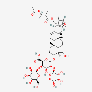 (2S,3R,4S,5S)-6-[[(1R,3S,4R,8S,12R,17R,20R,22S)-22-[(3-acetyloxy-2-methylbutanoyl)oxymethyl]-8-(hydroxymethyl)-3,4,8,12,19,19,21-heptamethyl-23-oxahexacyclo[18.2.1.03,16.04,13.07,12.017,22]tricos-15-en-9-yl]oxy]-4-hydroxy-5-[(3R,4R,5R,6R)-4,5,6-trihydroxydioxan-3-yl]oxy-3-[(2R,3R,4R,5S,6S)-3,4,5-trihydroxy-6-(hydroxymethyl)oxan-2-yl]oxyoxane-2-carboxylic acid