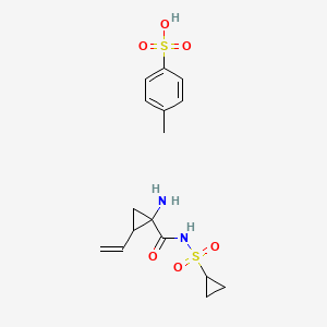 molecular formula C16H22N2O6S2 B13399373 1-amino-N-cyclopropylsulfonyl-2-ethenylcyclopropane-1-carboxamide;4-methylbenzenesulfonic acid 