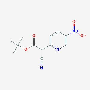 molecular formula C12H13N3O4 B1339964 叔丁基2-氰基-2-(5-硝基吡啶-2-基)乙酸酯 CAS No. 914223-27-1