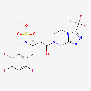 molecular formula C16H15F6N5O4S B13400025 [4-oxo-4-[3-(trifluoromethyl)-6,8-dihydro-5H-[1,2,4]triazolo[4,3-a]pyrazin-7-yl]-1-(2,4,5-trifluorophenyl)butan-2-yl]sulfamic acid 