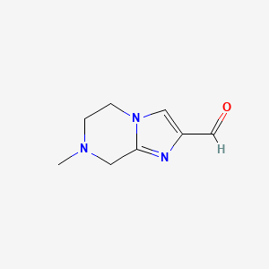 molecular formula C8H11N3O B1340031 7-Methyl-5,6,7,8-tetrahydroimidazo[1,2-a]pyrazine-2-carbaldehyde CAS No. 623564-20-5
