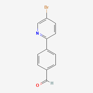 molecular formula C12H8BrNO B1340032 4-(5-Bromopyridin-2-yl)benzaldehyde CAS No. 910547-57-8