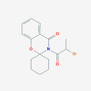 molecular formula C16H18BrNO3 B134004 3-(2-溴丙酰基)螺[苯并[e][1,3]恶嗪-2,1'-环己烷]-4(3H)-酮 CAS No. 158299-05-9