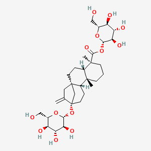 [(2S,3R,4S,5S,6R)-3,4,5-trihydroxy-6-(hydroxymethyl)oxan-2-yl] (1R,4S,5S,9R,10R,13S)-5,9-dimethyl-14-methylidene-13-[(2R,3S,4R,5R,6S)-3,4,5-trihydroxy-6-(hydroxymethyl)oxan-2-yl]oxytetracyclo[11.2.1.01,10.04,9]hexadecane-5-carboxylate