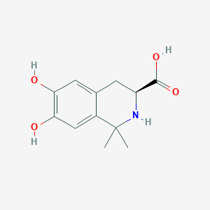 molecular formula C12H15NO4 B1340054 (S)-6,7-dihydroxy-1,1-dimethyl-1,2,3,4-tetrahydroisoquinoline-3-carboxylic acid CAS No. 796881-85-1