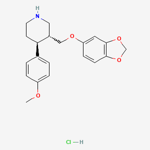 molecular formula C20H24ClNO4 B13400672 rel-(3R,4S)-3-((Benzo[d][1,3]dioxol-5-yloxy)methyl)-4-(4-methoxyphenyl)piperidine hydrochloride 