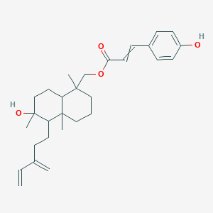 molecular formula C29H40O4 B13400695 [6-hydroxy-1,4a,6-trimethyl-5-(3-methylidenepent-4-enyl)-3,4,5,7,8,8a-hexahydro-2H-naphthalen-1-yl]methyl 3-(4-hydroxyphenyl)prop-2-enoate 