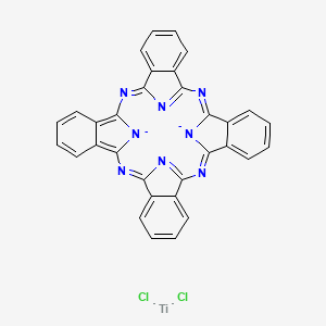 molecular formula C32H16Cl2N8Ti-2 B13400783 dichlorotitanium;2,11,20,29,37,39-hexaza-38,40-diazanidanonacyclo[28.6.1.13,10.112,19.121,28.04,9.013,18.022,27.031,36]tetraconta-1,3,5,7,9,11,13,15,17,19(39),20,22,24,26,28,30(37),31,33,35-nonadecaene 