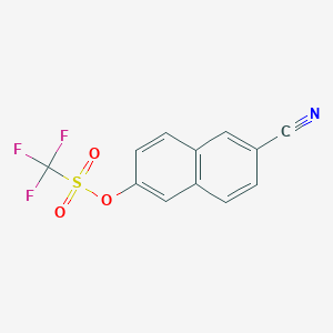 molecular formula C12H6F3NO3S B134008 6-Cyano-2-naphthyl trifluoromethanesulfonate CAS No. 145369-29-5
