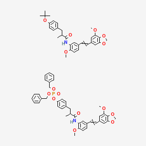 dibenzyl [4-[3-[2-methoxy-5-[2-(7-methoxy-1,3-benzodioxol-5-yl)ethenyl]anilino]-2-methyl-3-oxopropyl]phenyl] phosphate;N-[2-methoxy-5-[2-(7-methoxy-1,3-benzodioxol-5-yl)ethenyl]phenyl]-2-methyl-3-[4-[(2-methylpropan-2-yl)oxy]phenyl]propanamide