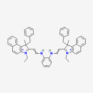 1-N,2-N-bis[2-(1-benzyl-3-ethyl-1-methylbenzo[e]indol-3-ium-2-yl)ethenyl]benzene-1,2-diamine