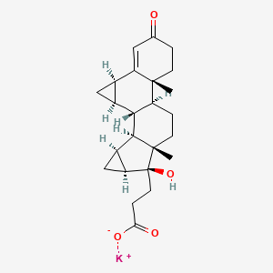 potassium;3-[(1R,2R,4R,10R,11S,14S,15S,16S,18S,19S)-15-hydroxy-10,14-dimethyl-7-oxo-15-hexacyclo[9.8.0.02,4.05,10.014,19.016,18]nonadec-5-enyl]propanoate